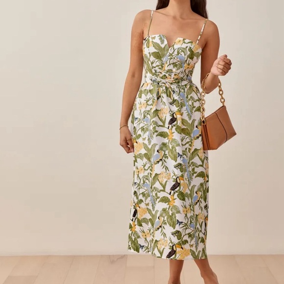 Reformation Dresses & Skirts - Reformation Cosima Tropical Linen Dress Size 4
